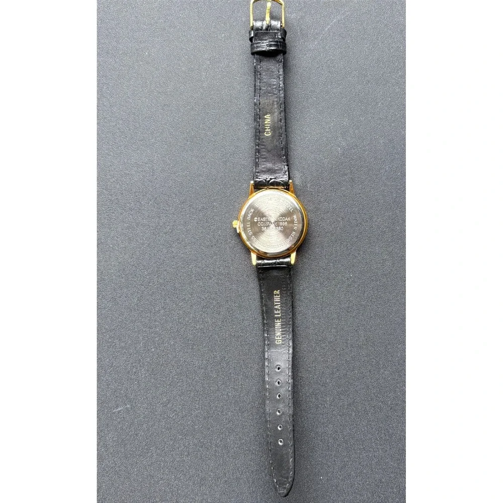 Vintage Kodak 1996 Centennial Olympic Games Watch Black Gold Leather Boxed